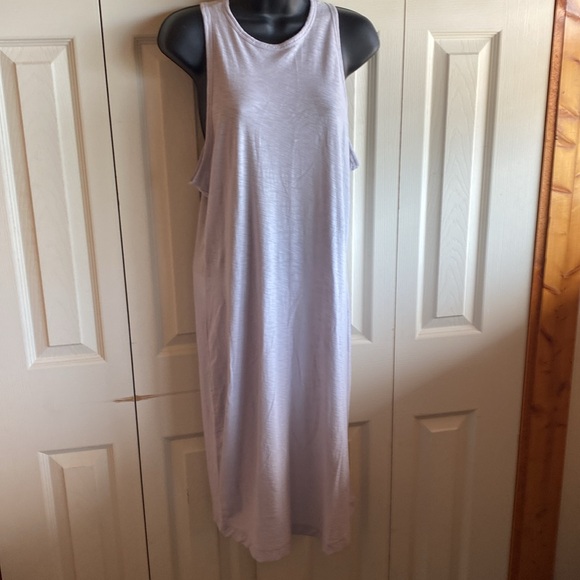 James Perse NWT Light gray Razorback cotton blend midi tank dress size 3 - Picture 4 of 13